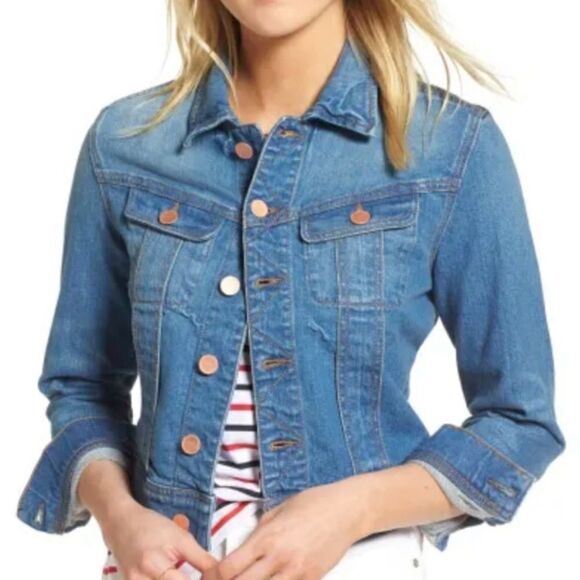 1901 NWOT Crop Denim Jacket ~ Weekend Wash ~ SMALL - Picture 1 of 7